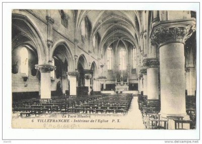 église intérieur carte postale