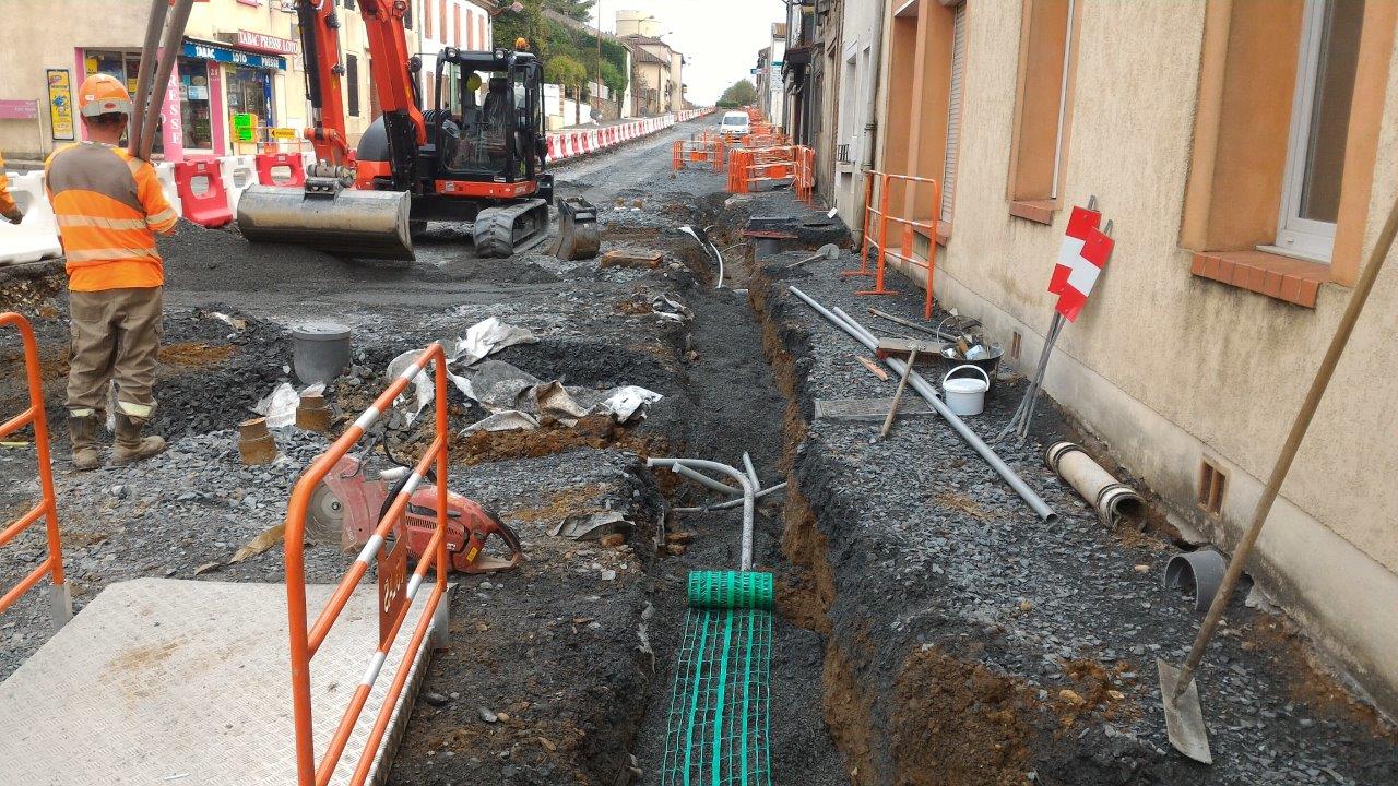 La pose des bordures de trottoir