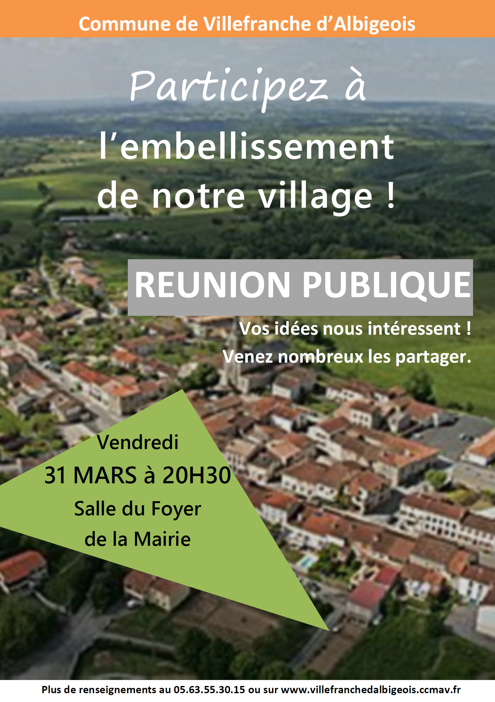 REUNION PUBLIQUE VENDREDI 31 MARS A 20H30 A VILLEFRANCHE