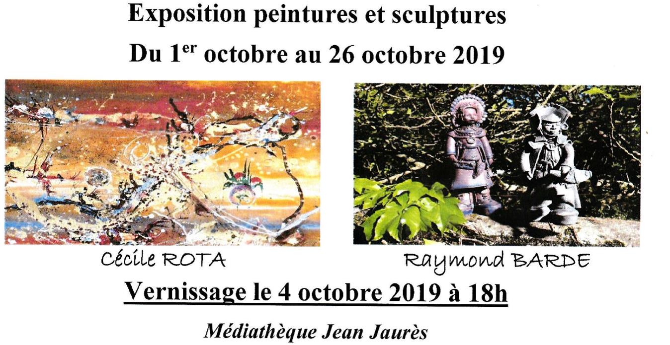 VILLEFRANCHE D’ALBIGEOIS/MÉDIATHÈQUE JEAN JAURES EXPOSITION DE CÉCILE ROTA ET RAYMOND BARDE 