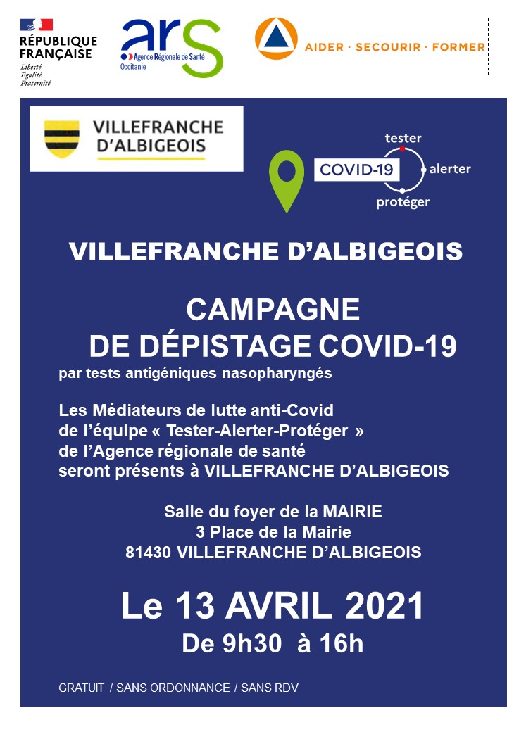 CAMPAGNE DE DÉPISTAGE COVID-19