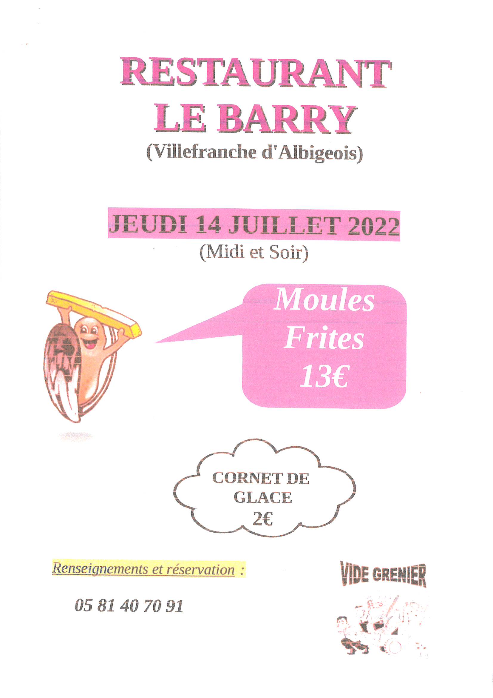 Restaurant Le Barry : moules - frites