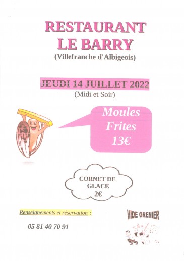Restaurant Le Barry : moules - frites