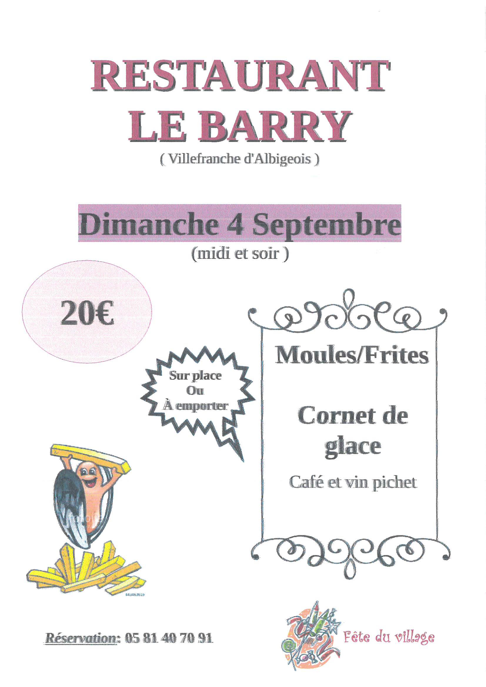 Restaurant Le Barry : moules / frites